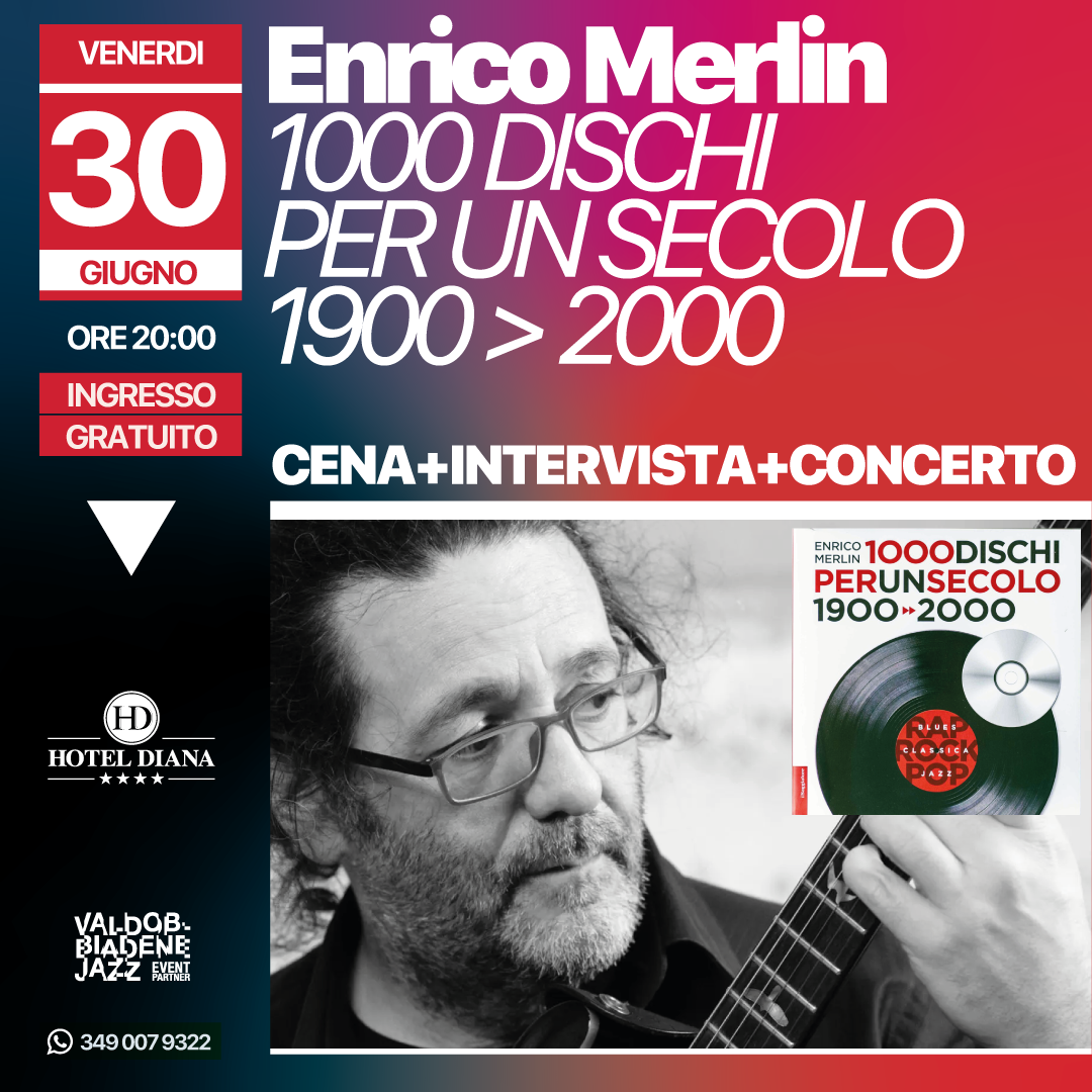 Cena d’autore con concerto. Finale di stagione con Enrico Merlin. La musica protagonista!